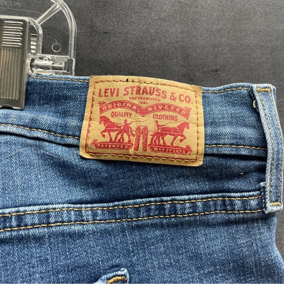 Levi’s Distressed Raw Hem Shaping Skinny Jeans Sz 24W - Picture 5 of 8